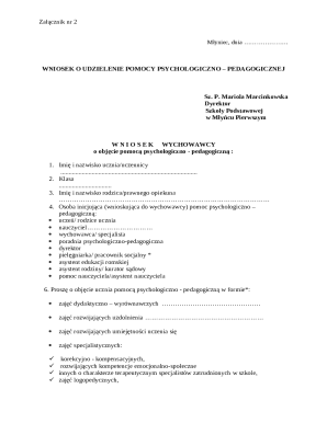 Psychological-Pedagogical Assistance Request Form