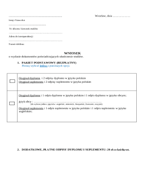 Polish Diploma Request Form