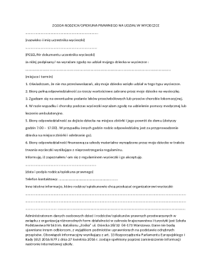 Parental Consent for School Excursion