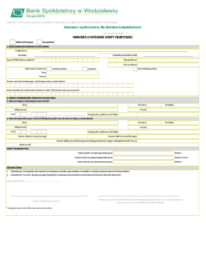 Debit Card Application Form