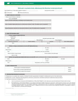 Debit Card Application for Institutional Clients