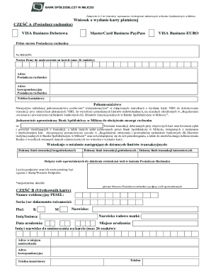 Bank Debit Card Application Form