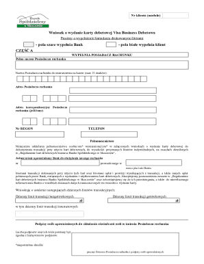 Visa Business Debit Card Application
