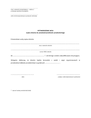 Kindergarten Enrollment Confirmation Form