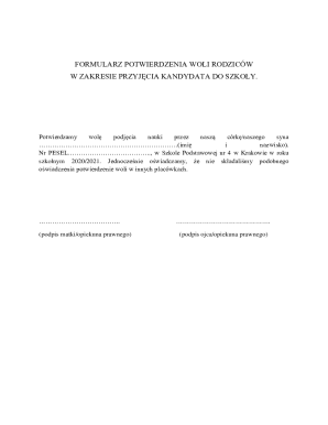 Parental Consent Form for School Admission