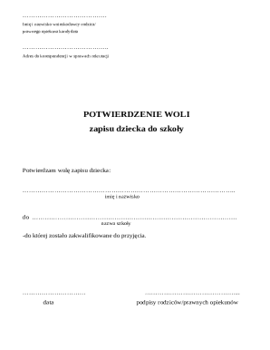 School Enrollment Confirmation Form