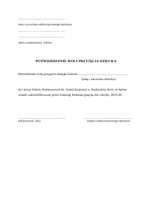 Parent Consent Form for School Admission