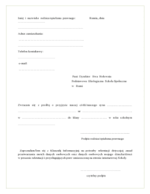 School Enrollment Application Form