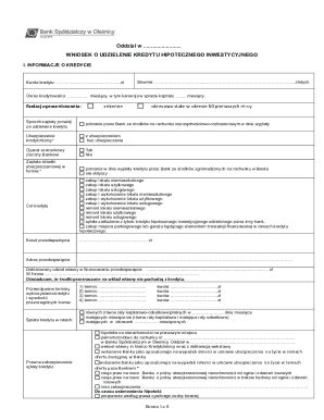 Investment Mortgage Credit Application