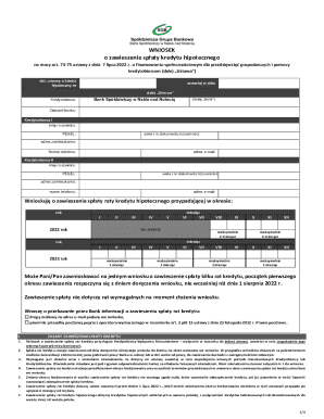 Polish Mortgage Payment Suspension Request