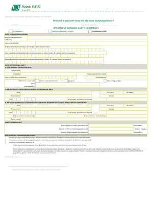 Bank Debit Card Application Form