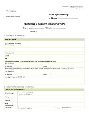 Investment Loan Application Form