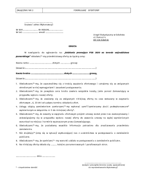 Polish Bid Form