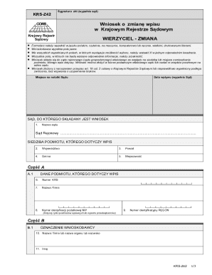 KRS-Z42 Form - Change in National Court Register