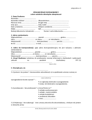 Oświadczenie Zleceniobiorcy