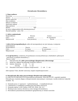 Oświadczenie Zleceniobiorcy