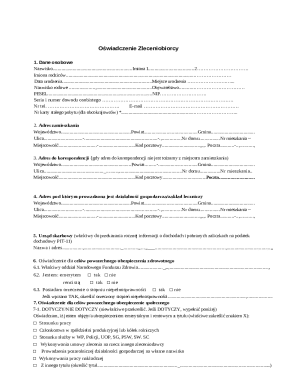 Oświadczenie Zleceniobiorcy Form