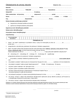 Polish Contractor Declaration Form
