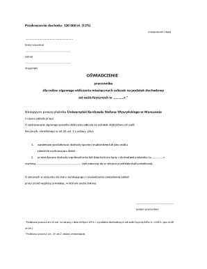 Polish Tax Withholding Declaration