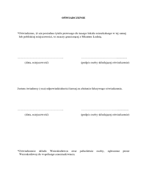 Residential Property Ownership Declaration