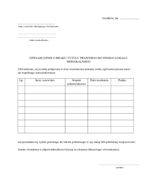 Affidavit of No Legal Title to Another Residential Unit