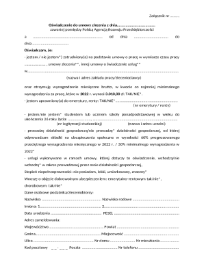 Oświadczenie do Umowy Zlecenia