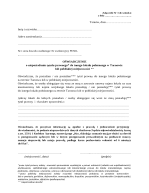 Tarnow Residential Property Affidavit