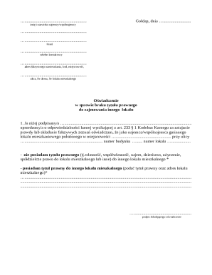 Polish Tenant Legal Title Declaration Form