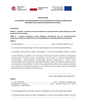 Oświadczenie o posiadaniu tytułu prawnego do lokalu mieszkalnego