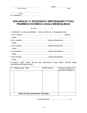 Polish Income Declaration Form