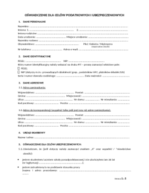 Polish Tax and Insurance Declaration Form