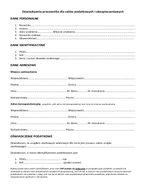 Employee Tax and Insurance Declaration Form