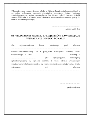 Polish Tenant's Declaration of Alternative Accommodation