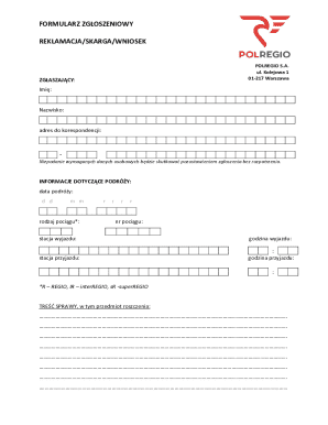Polregio Complaint Form