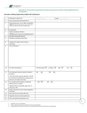 Bank Complaint Form
