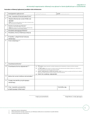 Bank Complaint Form