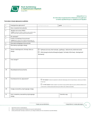 Bank Complaint Form