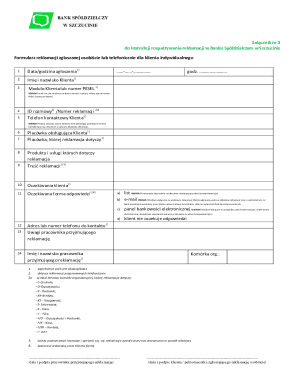 Bank Complaint Form
