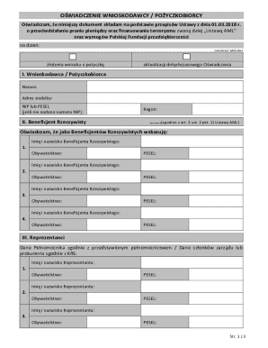 Loan Application Beneficiary Declaration Form