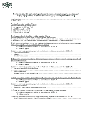 Bank Account Source of Funds Declaration