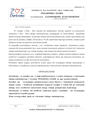 Medical Consent Form for Endoscopy