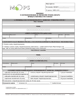 PFRON Rehabilitation Equipment Funding Application