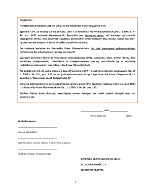 Polish Ombudsman Complaint Form