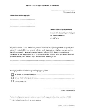 Personal Data Access Request Form