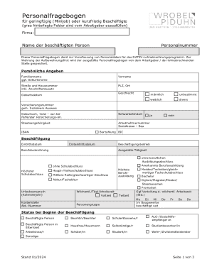 German Minijob Employment Form