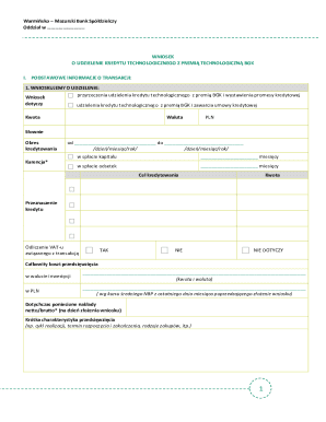 Technological Credit Application Form