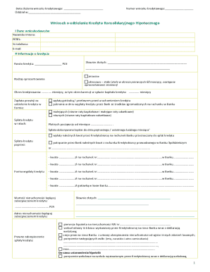 Wniosek o Kredyt Konsolidacyjny Hipoteczny