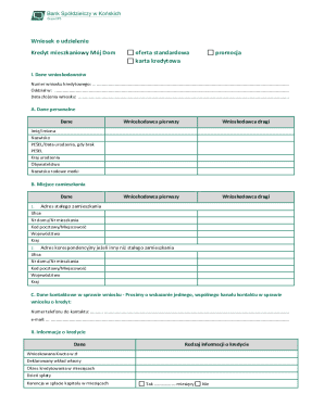 Mój Dom Mortgage Application Form