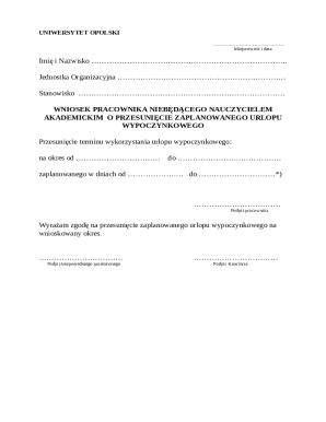 Employee Vacation Leave Request Form