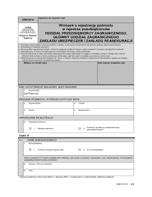 KRS-W10 Application Form
